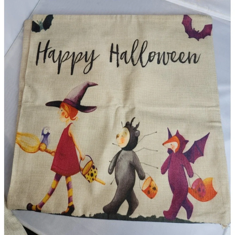 throw pillow covers, new, 18x18, quantity-5, Halloween themed
